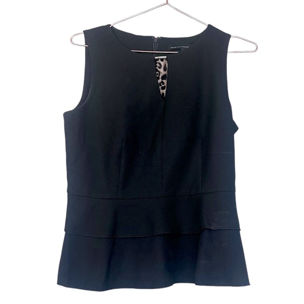 White House black market  black sleeveless blouse size 2 peplum